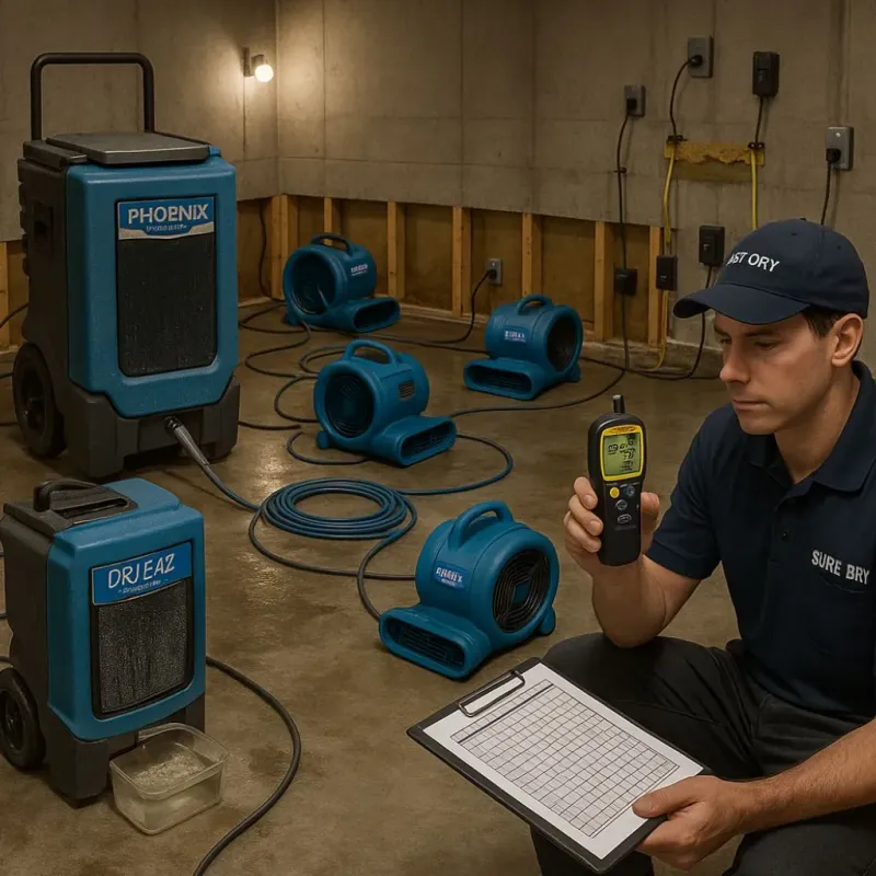 Structural Drying and Dehumidification process in Finneytown, OH